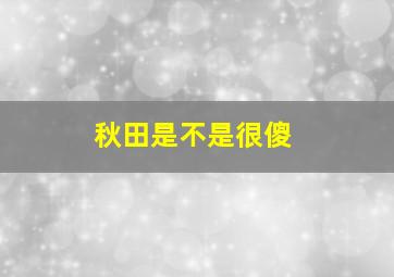 秋田是不是很傻