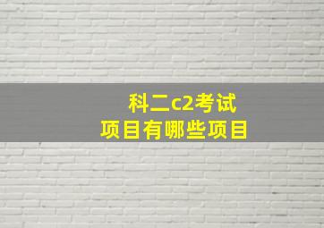 科二c2考试项目有哪些项目