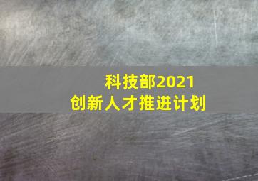 科技部2021创新人才推进计划