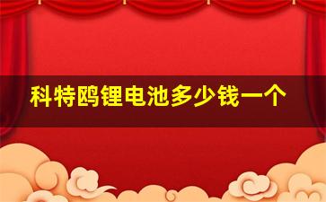 科特鸥锂电池多少钱一个