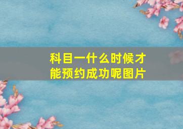 科目一什么时候才能预约成功呢图片