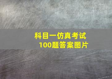 科目一仿真考试100题答案图片