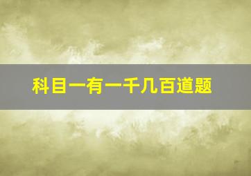 科目一有一千几百道题