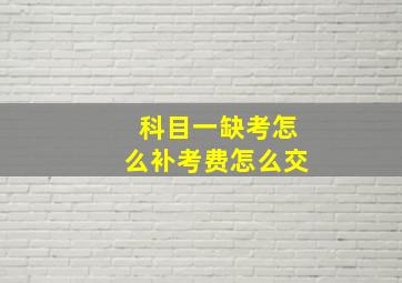 科目一缺考怎么补考费怎么交