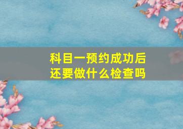 科目一预约成功后还要做什么检查吗