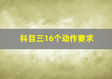 科目三16个动作要求