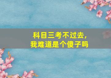 科目三考不过去,我难道是个傻子吗