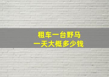 租车一台野马一天大概多少钱