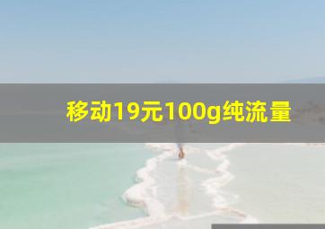 移动19元100g纯流量