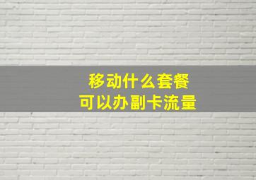 移动什么套餐可以办副卡流量