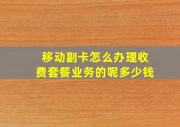 移动副卡怎么办理收费套餐业务的呢多少钱