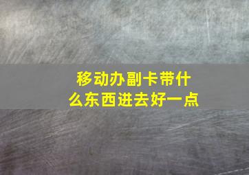 移动办副卡带什么东西进去好一点