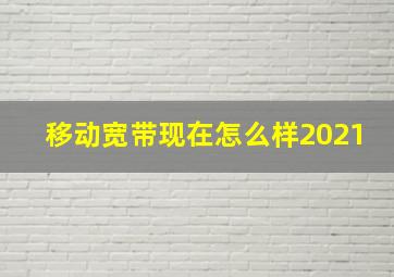 移动宽带现在怎么样2021