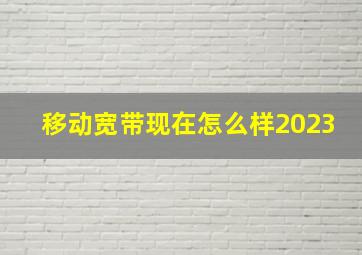 移动宽带现在怎么样2023