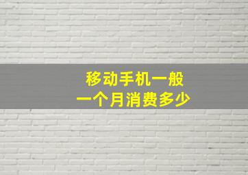 移动手机一般一个月消费多少