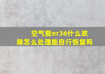 空气能er36什么故障怎么处理能自行恢复吗