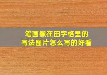 笔画撇在田字格里的写法图片怎么写的好看