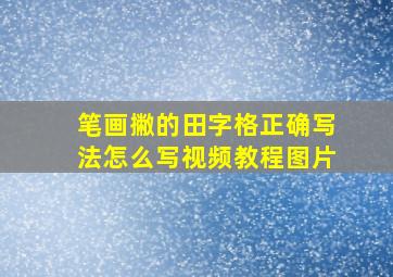 笔画撇的田字格正确写法怎么写视频教程图片