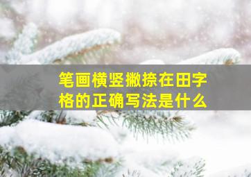 笔画横竖撇捺在田字格的正确写法是什么