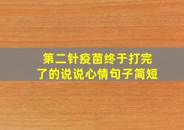 第二针疫苗终于打完了的说说心情句子简短