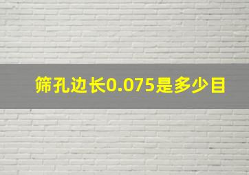 筛孔边长0.075是多少目