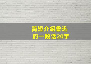 简短介绍鲁迅的一段话20字