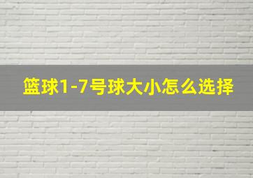 篮球1-7号球大小怎么选择