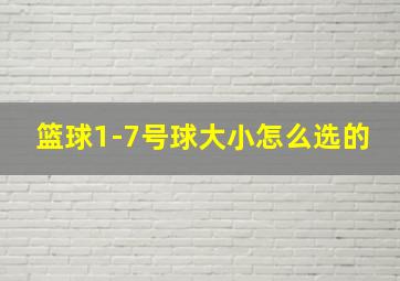 篮球1-7号球大小怎么选的