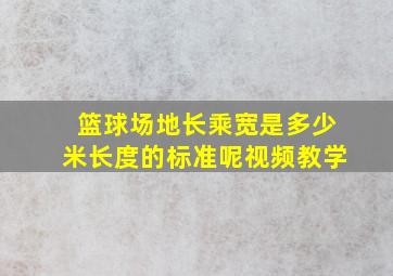 篮球场地长乘宽是多少米长度的标准呢视频教学