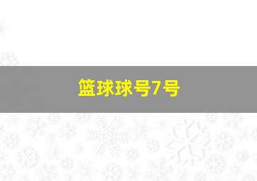 篮球球号7号