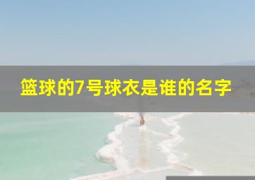 篮球的7号球衣是谁的名字