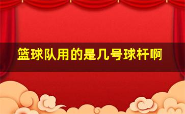 篮球队用的是几号球杆啊