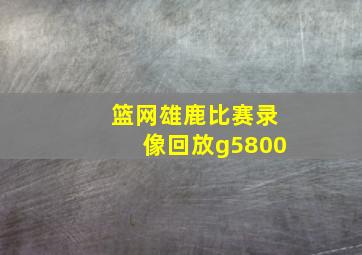 篮网雄鹿比赛录像回放g5800