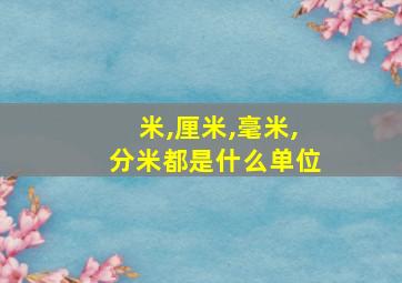 米,厘米,毫米,分米都是什么单位