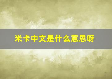 米卡中文是什么意思呀