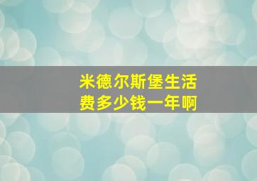 米德尔斯堡生活费多少钱一年啊