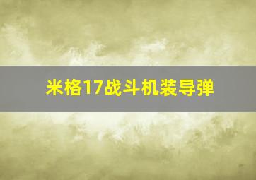 米格17战斗机装导弹