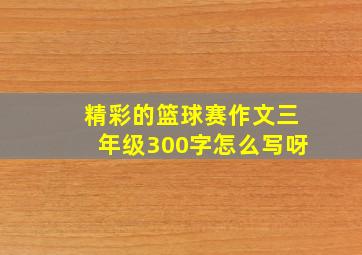 精彩的篮球赛作文三年级300字怎么写呀