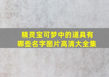 精灵宝可梦中的道具有哪些名字图片高清大全集