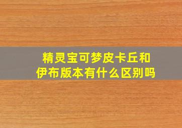 精灵宝可梦皮卡丘和伊布版本有什么区别吗