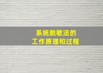 系统脱敏法的工作原理和过程