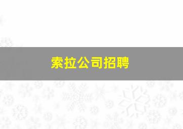 索拉公司招聘