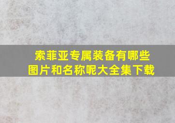 索菲亚专属装备有哪些图片和名称呢大全集下载