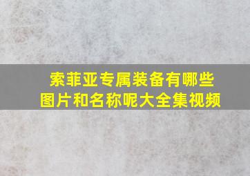 索菲亚专属装备有哪些图片和名称呢大全集视频