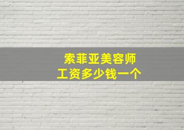 索菲亚美容师工资多少钱一个