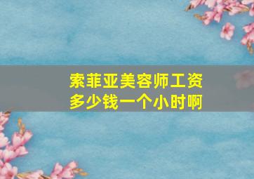 索菲亚美容师工资多少钱一个小时啊