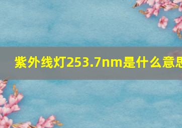 紫外线灯253.7nm是什么意思