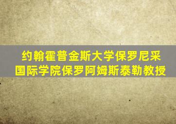 约翰霍普金斯大学保罗尼采国际学院保罗阿姆斯泰勒教授