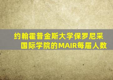 约翰霍普金斯大学保罗尼采国际学院的MAIR每届人数