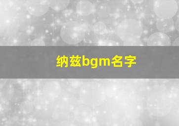 纳兹bgm名字